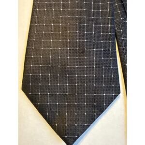 Claiborne 100% Handmade Silk‎ Tie, Black on Black with White Accents